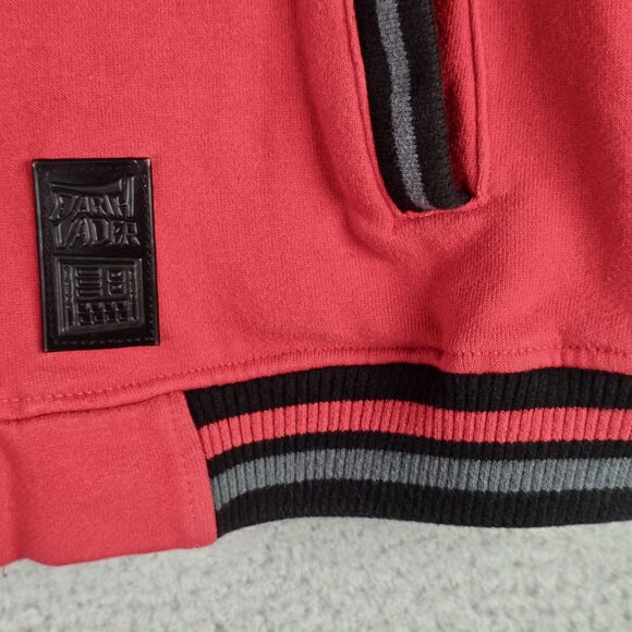 Star Wars Darth Vader Varsity Jacket Boys 7 8 Red Black Disney Graphic Fleece - Picture 5 of 15